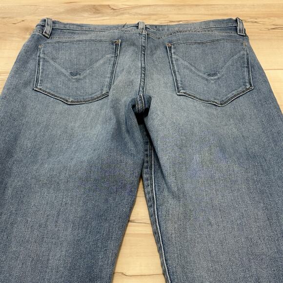 HUDSON Women 30 Jeans Split Leg Nico Mid Rise Cigarette Grommets Pintuck Lt Blue - Picture 8 of 15